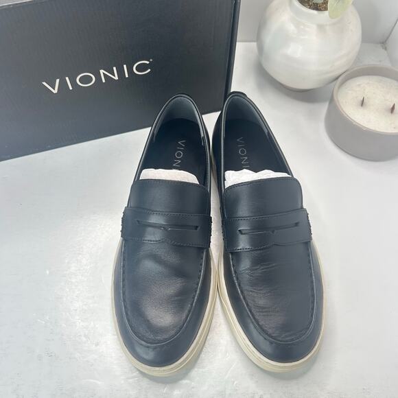 Vionic Thompson Slip-on Penny Loafers Casual Comfort Shoe Black Men 10W Tried On main image 5